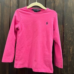Ralph Lauren Girls Cotton Blend Long Sleeved Tee Size 5